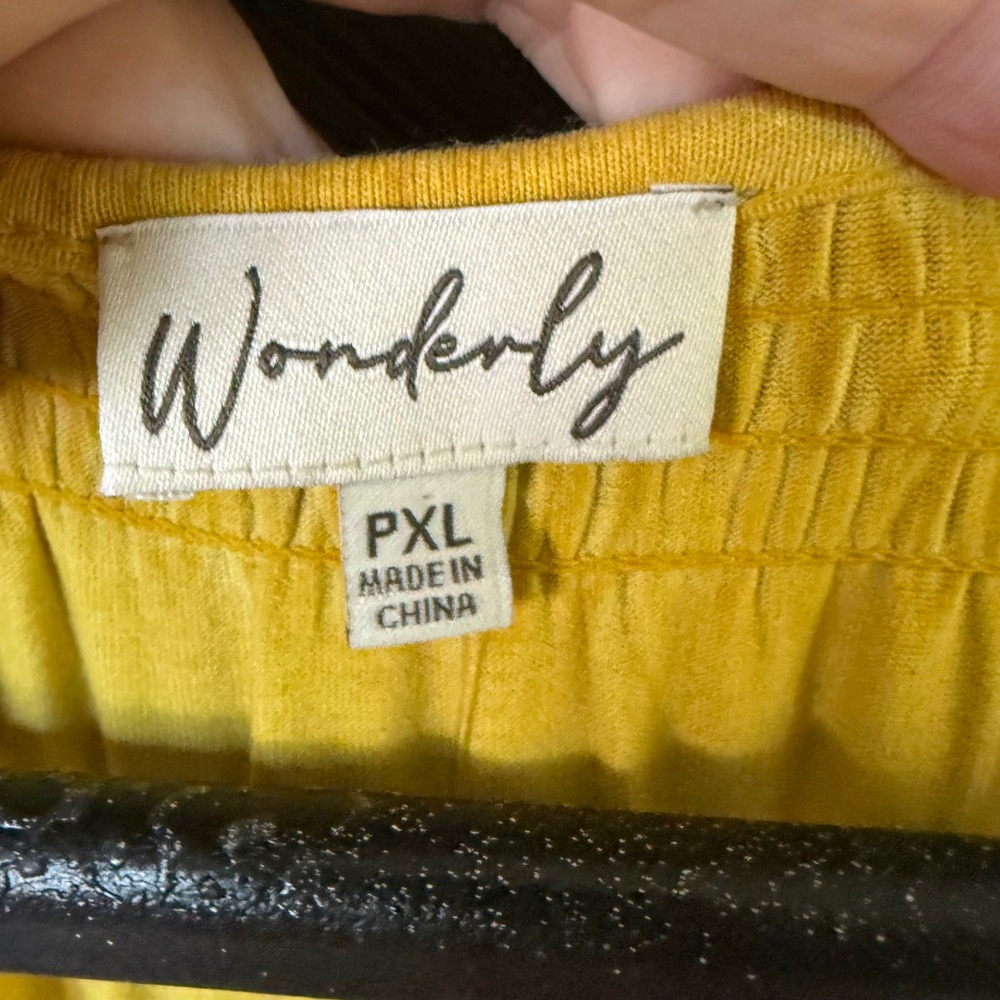 Wonderly Women's Tiered Babydoll Dress Mustard Yellow PXL NWT Cottagecore - Picture 4 of 6